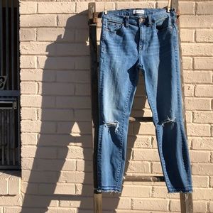 Madewell high rise distressed skinny jeans